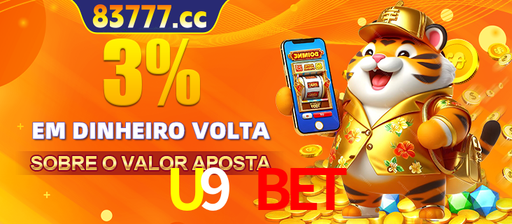 Promoção para baixar e instalar o aplicativo do cassino U9 BET. O banner oferece uma recompensa de R1aR1aR8, com a imagem de uma cobra sobre moedas de ouro.