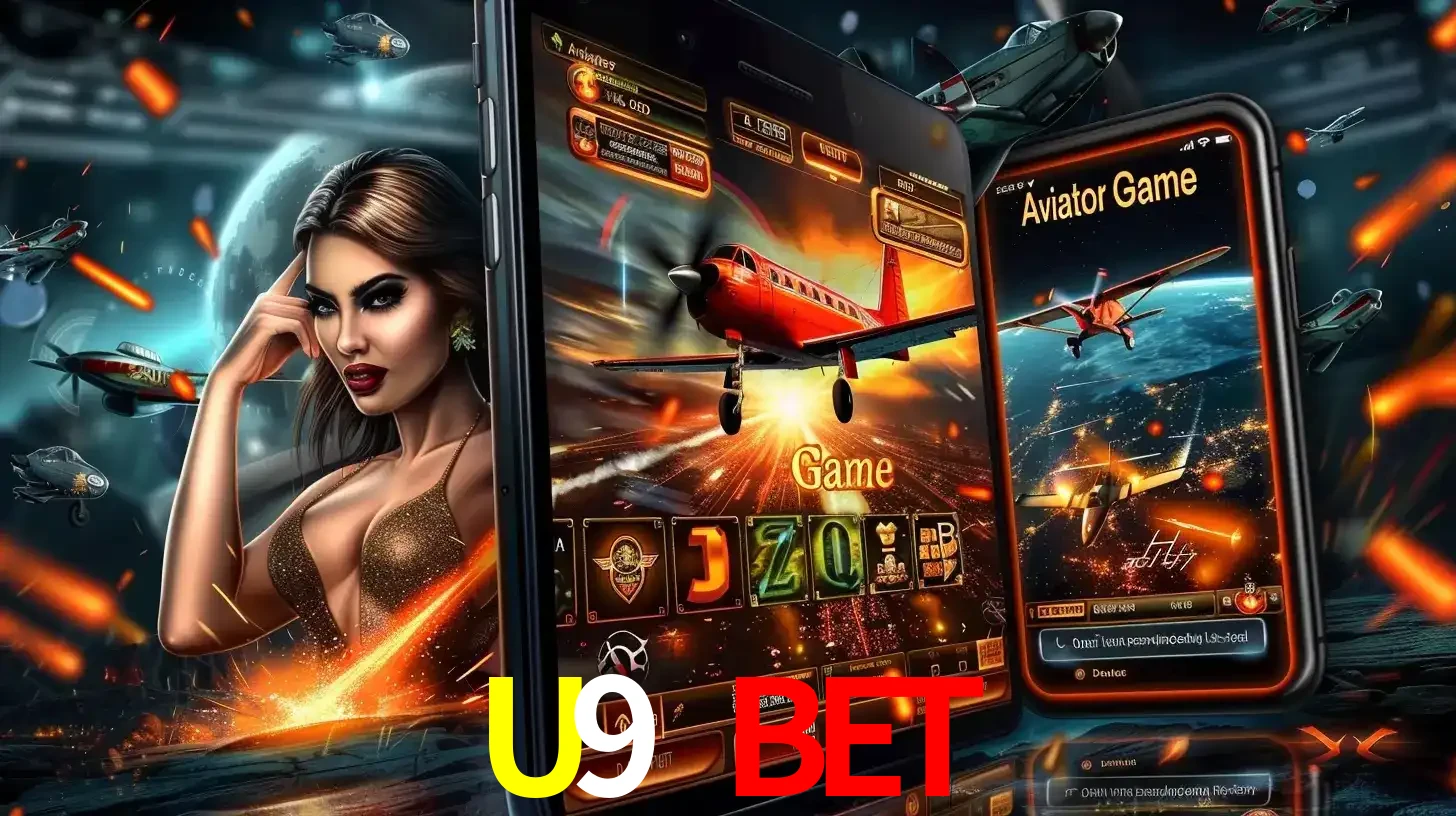 Mulher estilosa cercada por telas que exibem a jogabilidade do Aviator, capturando a intensidade e a estratégia deste popular crash game oferecido pelo U9 BET.